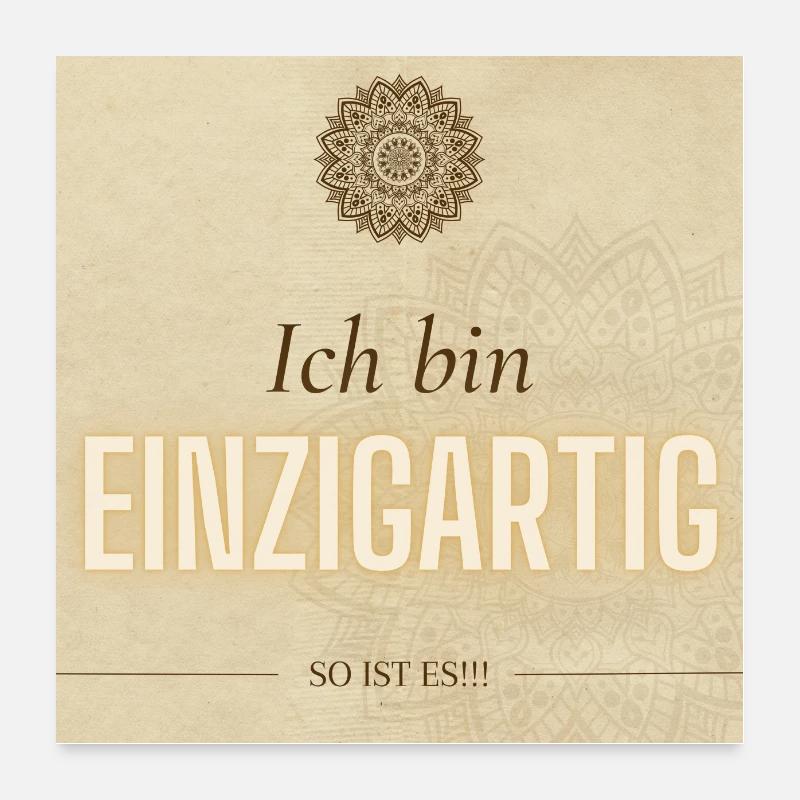 POSITIVE EINSTELLUNG MINDSET Motivation Poster 60x60 cm