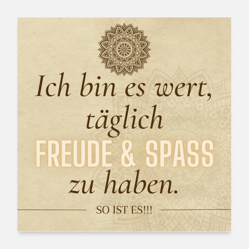 POSITIVE EINSTELLUNG MINDSET Motivation Poster 60x60 cm
