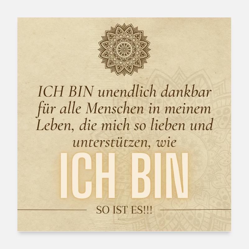 POSITIVE EINSTELLUNG MINDSET Motivation Poster 60x60 cm