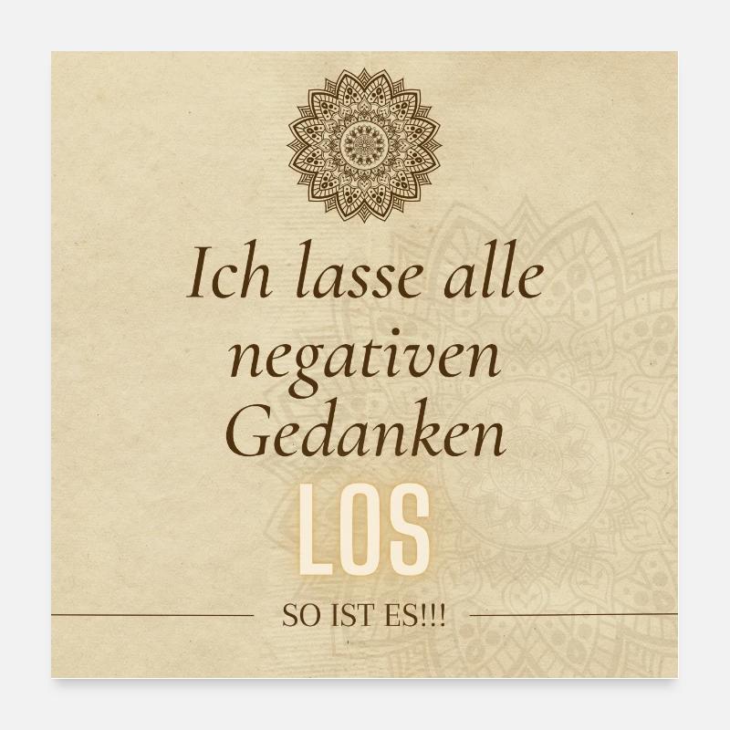 POSITIVE EINSTELLUNG MINDSET Motivation Poster 60x60 cm