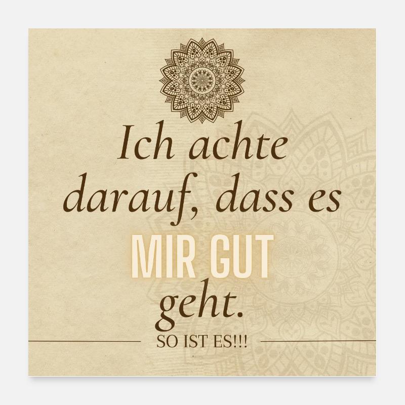 POSITIVE EINSTELLUNG MINDSET Motivation - Poster 60x60 cm - Weiß