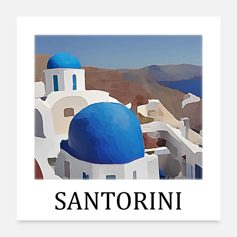 Santorini - Poster 24" x 24" (60x60 cm) - white