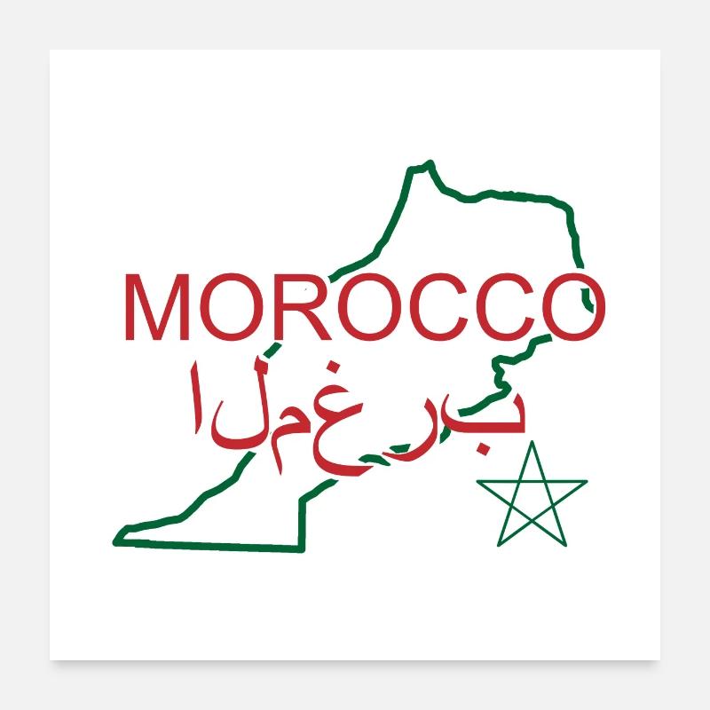 Carte du Maroc Poster 60 x 60 cm