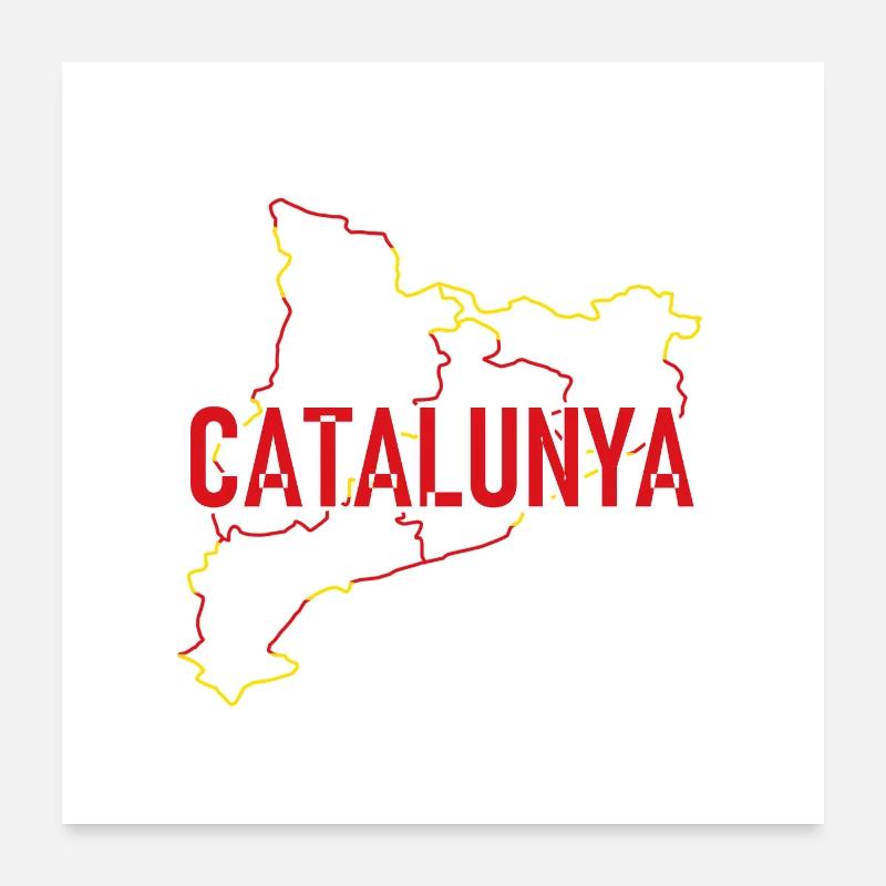 Carte de la Catalogne Poster 60 x 60 cm