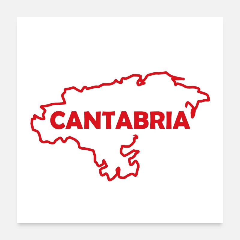 Map of Cantabria Poster 24" x 24" (60x60 cm)