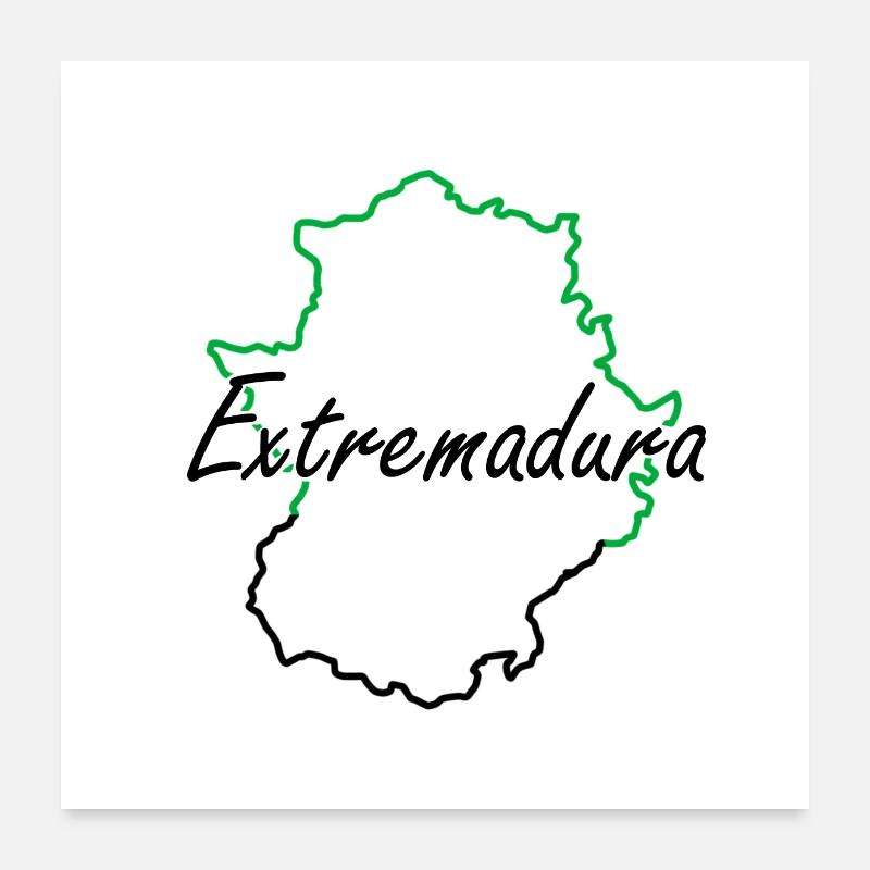 Carte de l’Estrémadure Poster 60 x 60 cm
