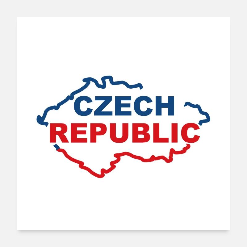 Karte der Tschechischen Republik Poster 60x60 cm