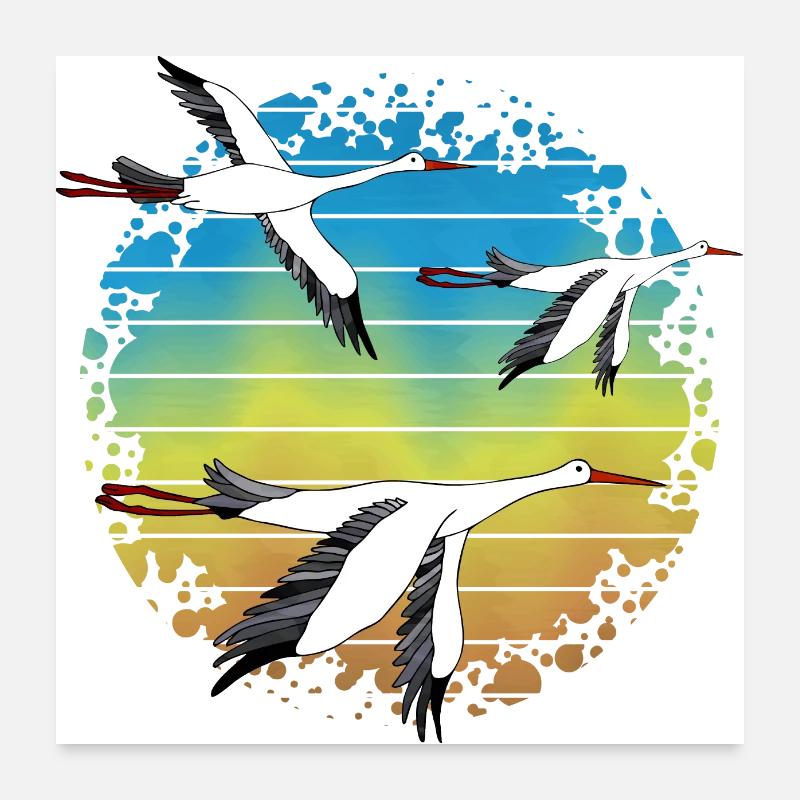 Cigognes Poster 60 x 60 cm