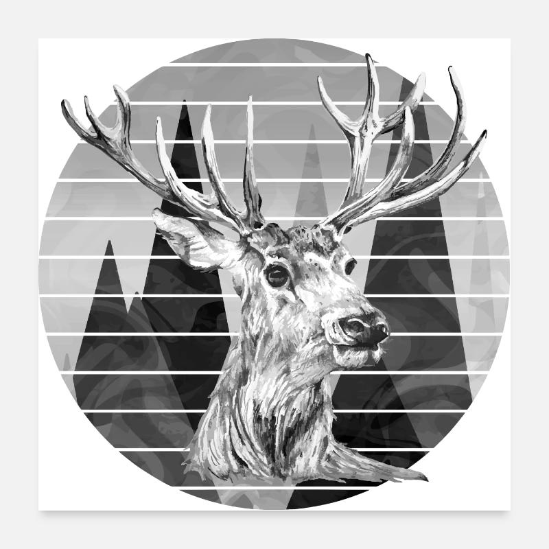 Cerf Poster 60 x 60 cm