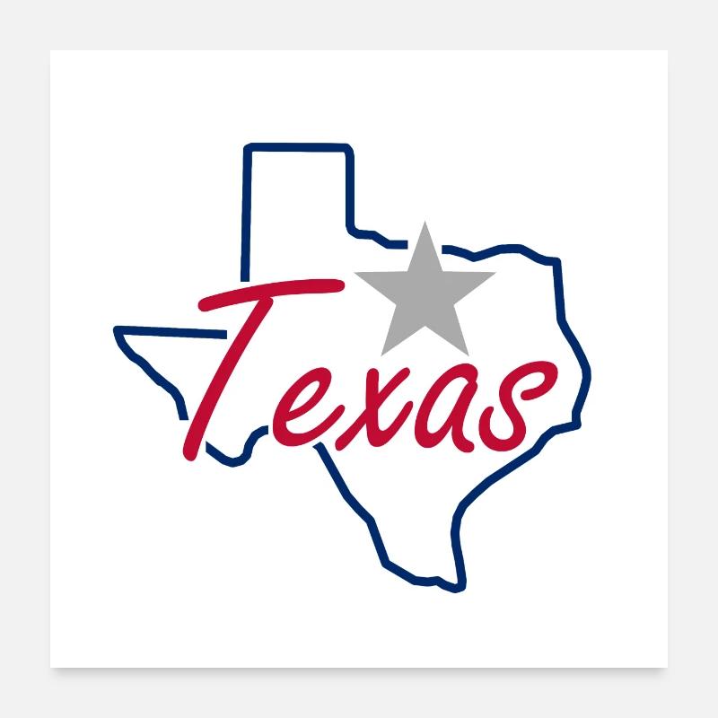 Map of Texas Poster 24" x 24" (60x60 cm)