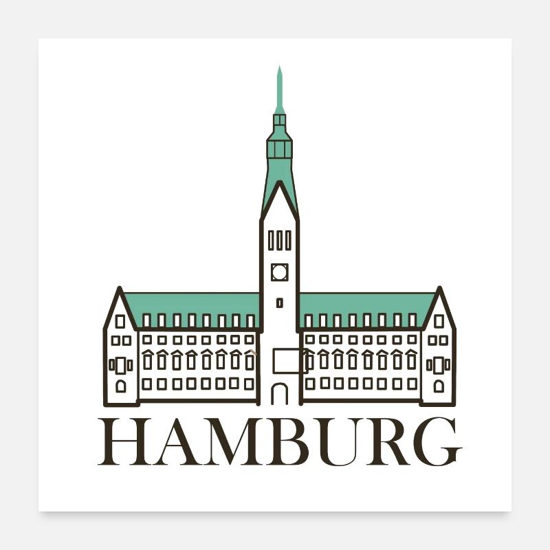 Hambourg Poster 60 x 60 cm