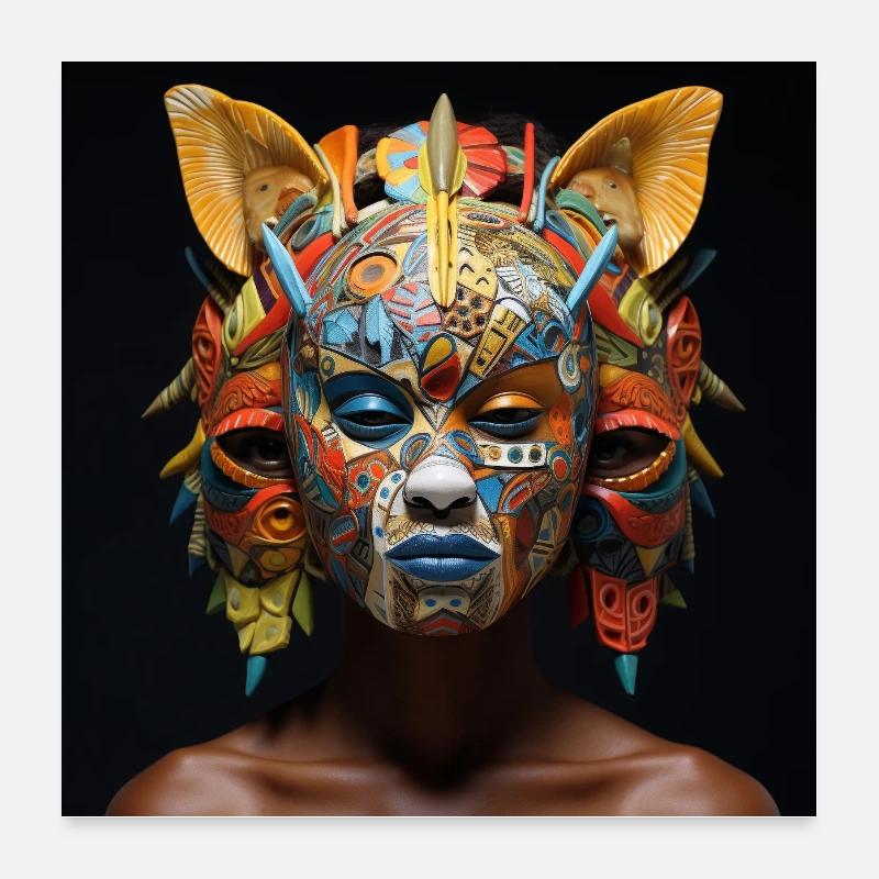 Masque coloré Poster 60 x 60 cm