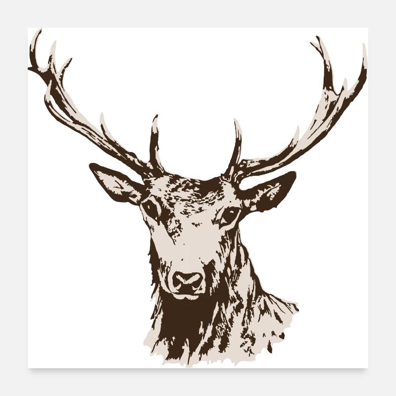 Cerf Poster 60 x 60 cm