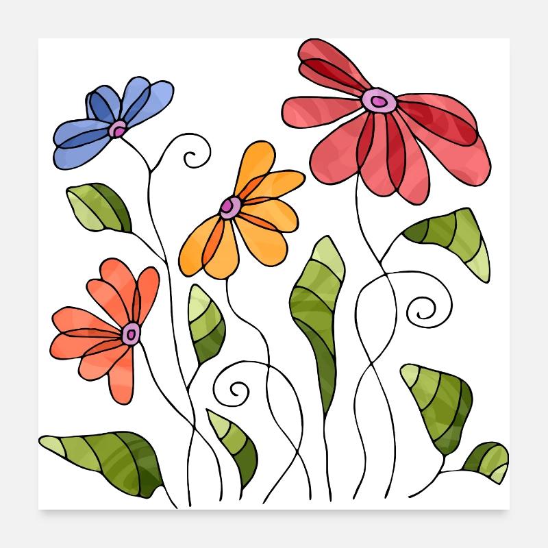 Blumen Poster 60x60 cm