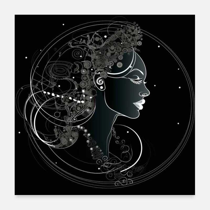 Frauengesicht Poster Poster 60x60 cm