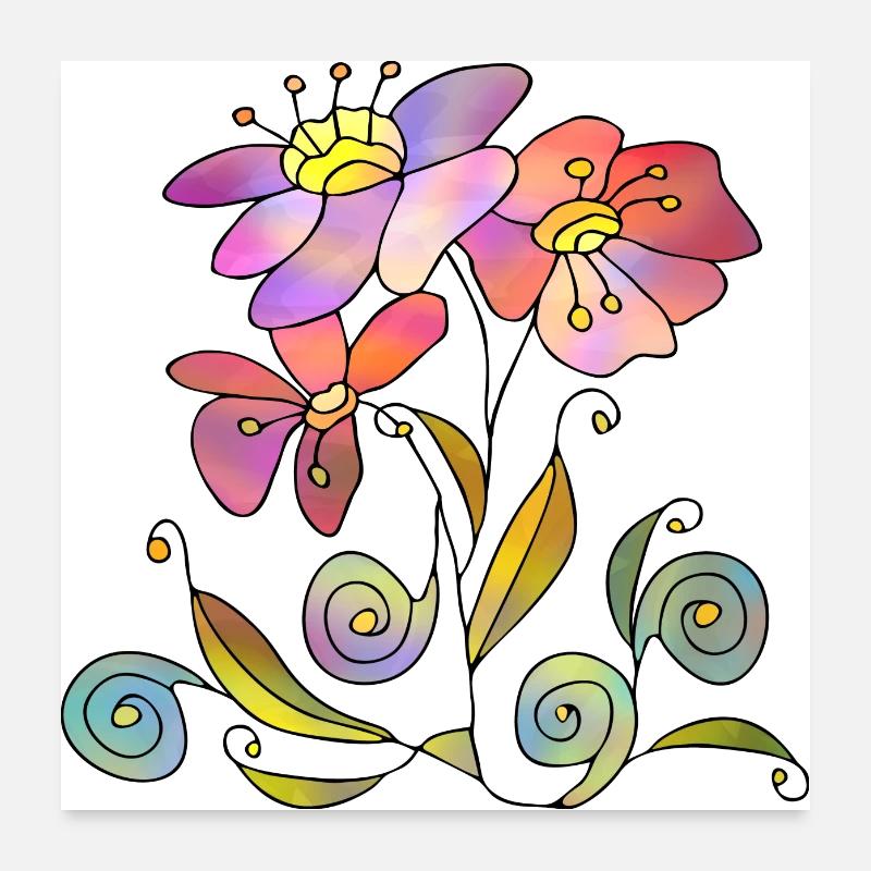 Blumen Poster 60x60 cm