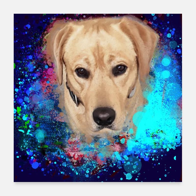 Labrador, Golden Retriever, graffiti,malerei Poster 60x60 cm