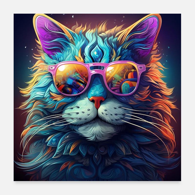 Katze Poster Poster 60x60 cm