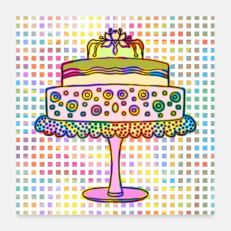 Kuchen Poster 60x60 cm