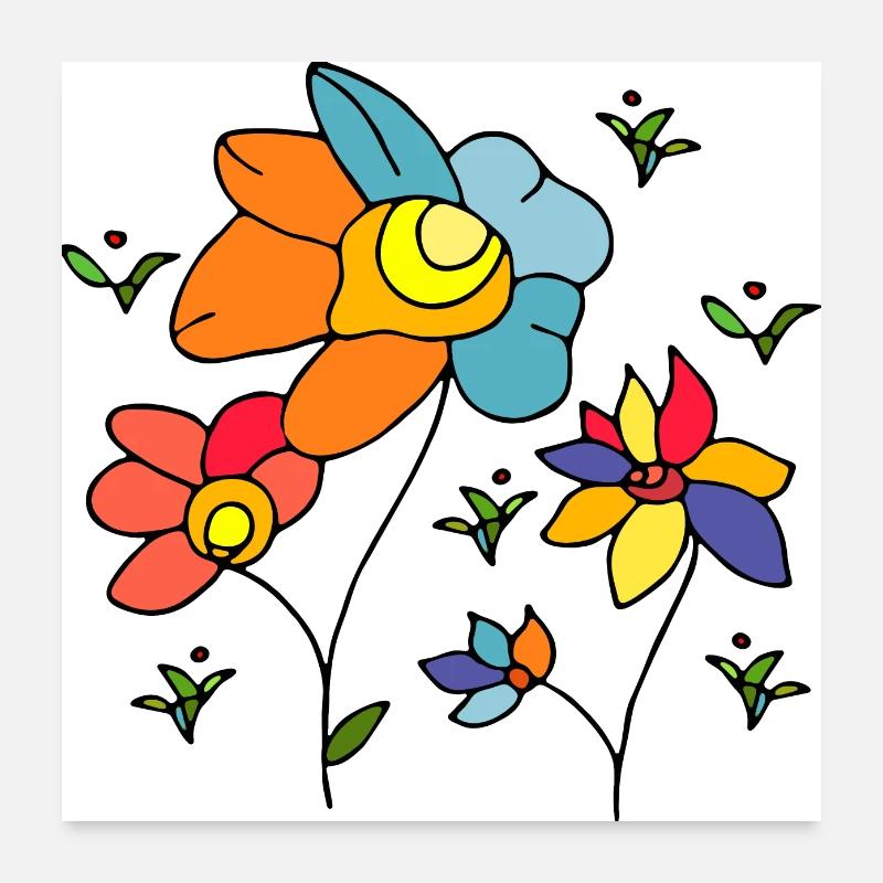 Blumen Poster 60x60 cm