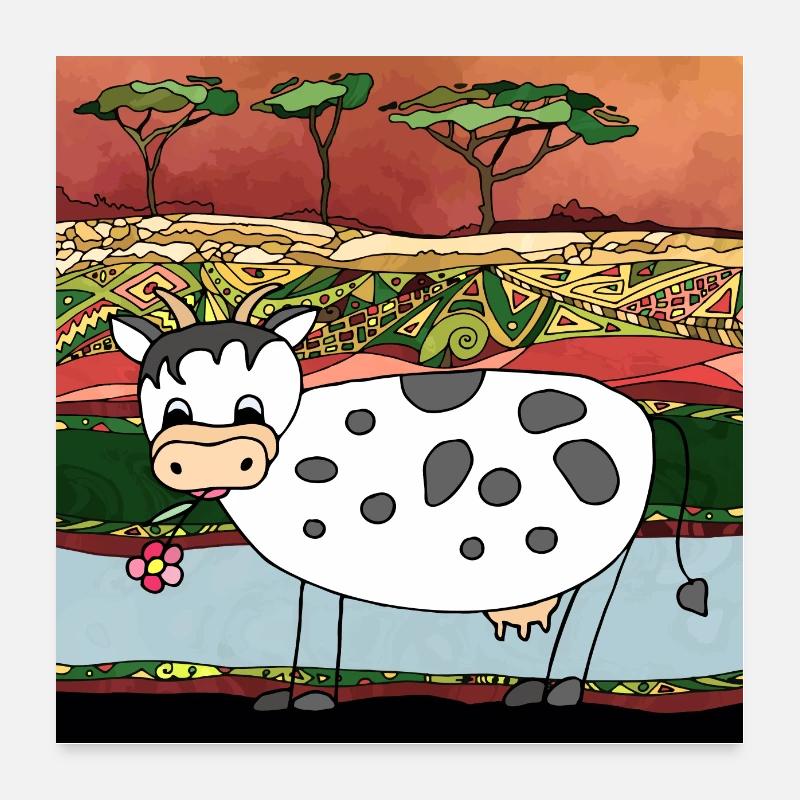 Vache Poster 60 x 60 cm