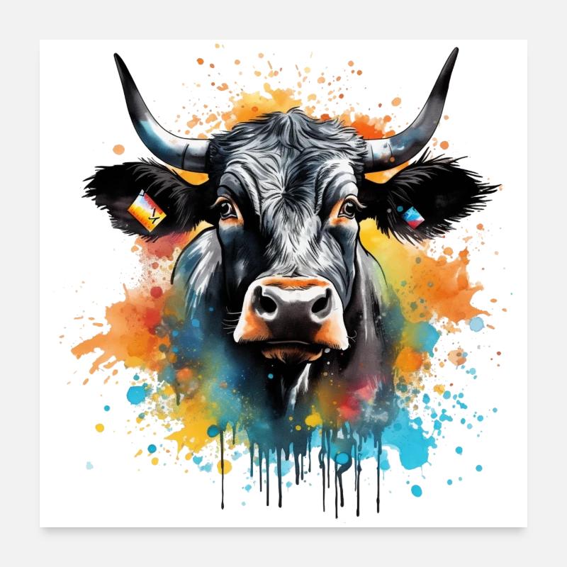 Eringer, vache d'hérens suisse Poster 60 x 60 cm