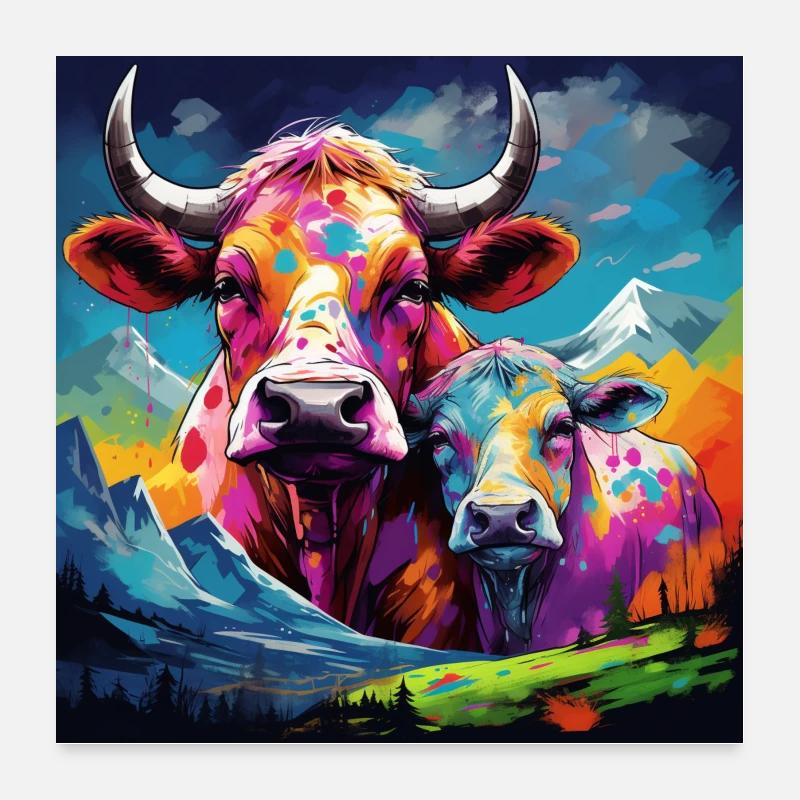 Kuh Poster 60x60 cm