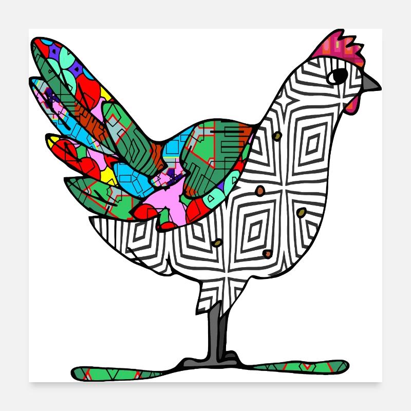 Hen Poster 24" x 24" (60x60 cm)