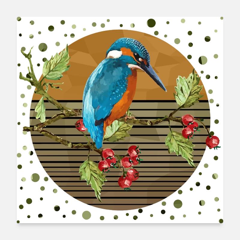 Oiseau coloré Poster 60 x 60 cm