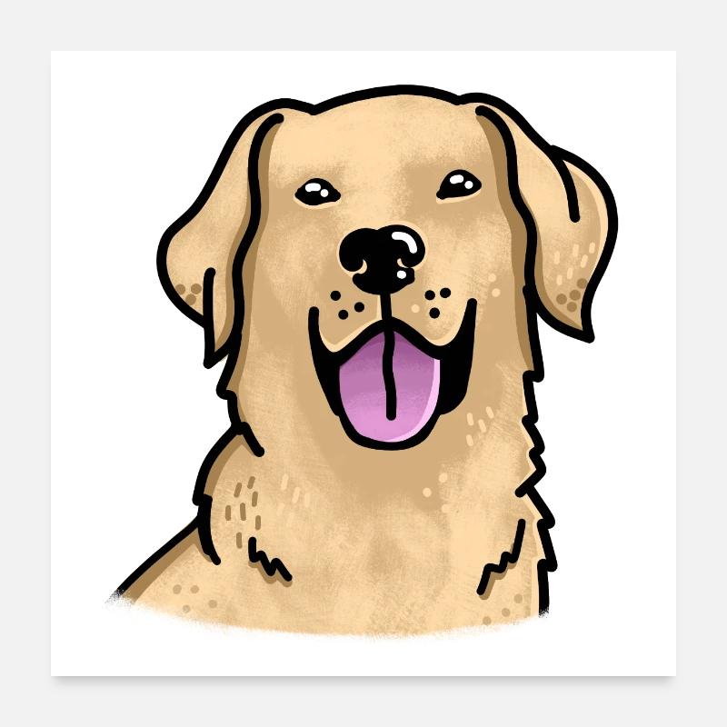 Labrador Chien mignon visage heureux Poster 60 x 60 cm