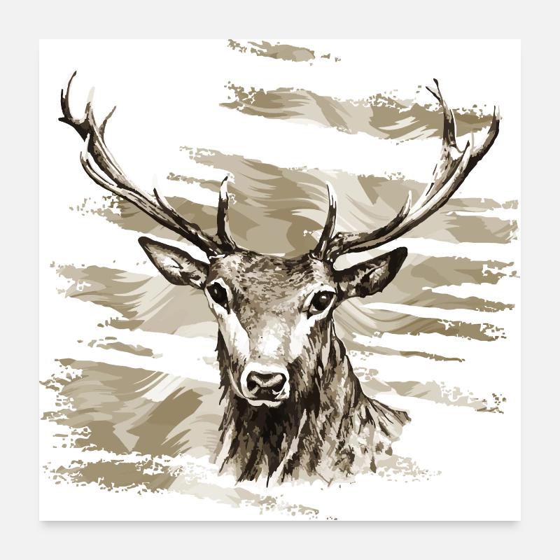 Deer Poster 24" x 24" (60x60 cm)