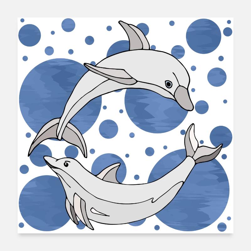 Dolphins Poster 24" x 24" (60x60 cm)