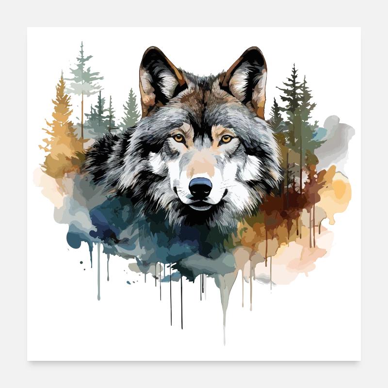 Wolf poster 1 Poster 24" x 24" (60x60 cm)