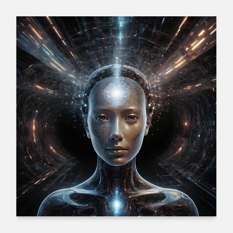 Aufstieg der KI-/1 - Poster 60x60 cm - Weiß