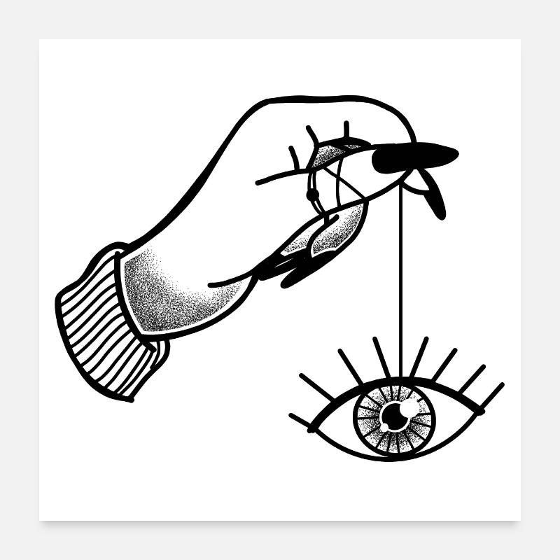 Tat style Witchcore Hand Holding Eye String Poster 24" x 24" (60x60 cm)