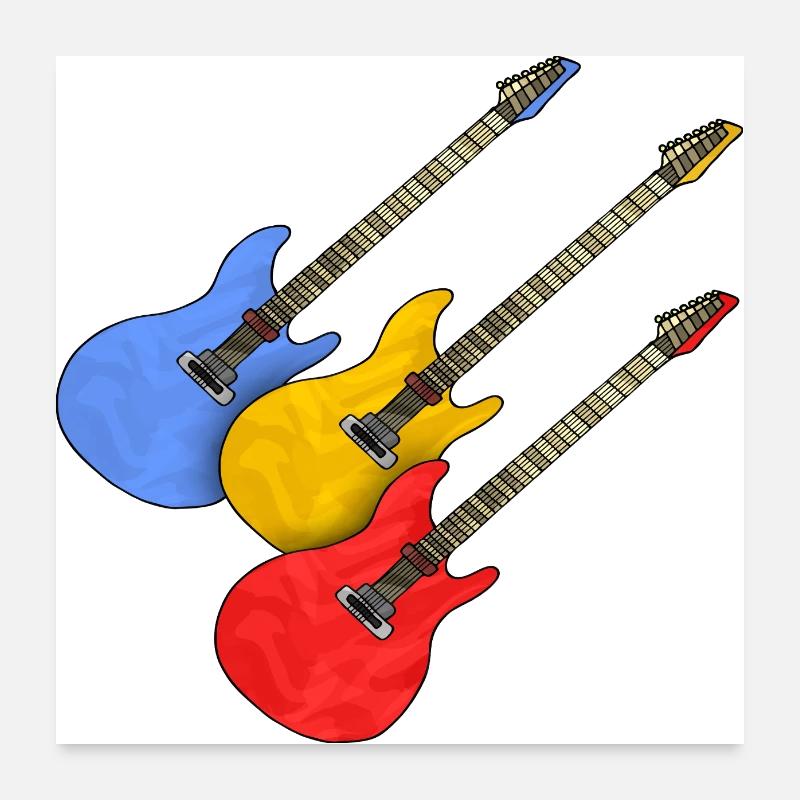 Guitars Poster 24" x 24" (60x60 cm)