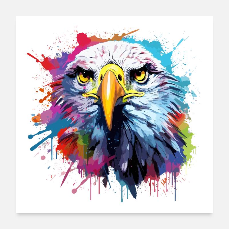 Aigle blanche, bold eagle, USA Poster 24" x 24" (60x60 cm)
