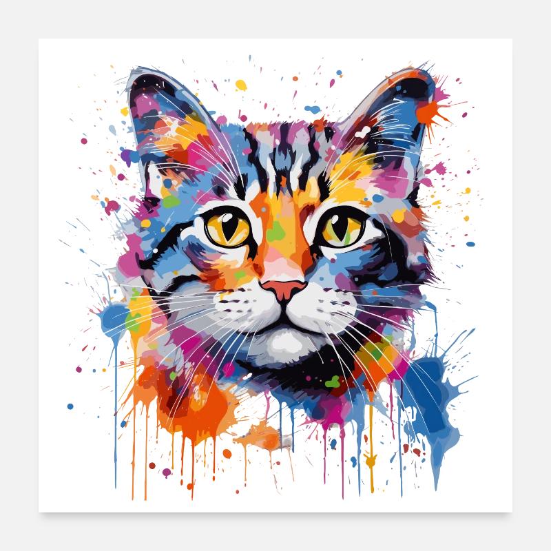 Cute Cat Poster 24" x 24" (60x60 cm)