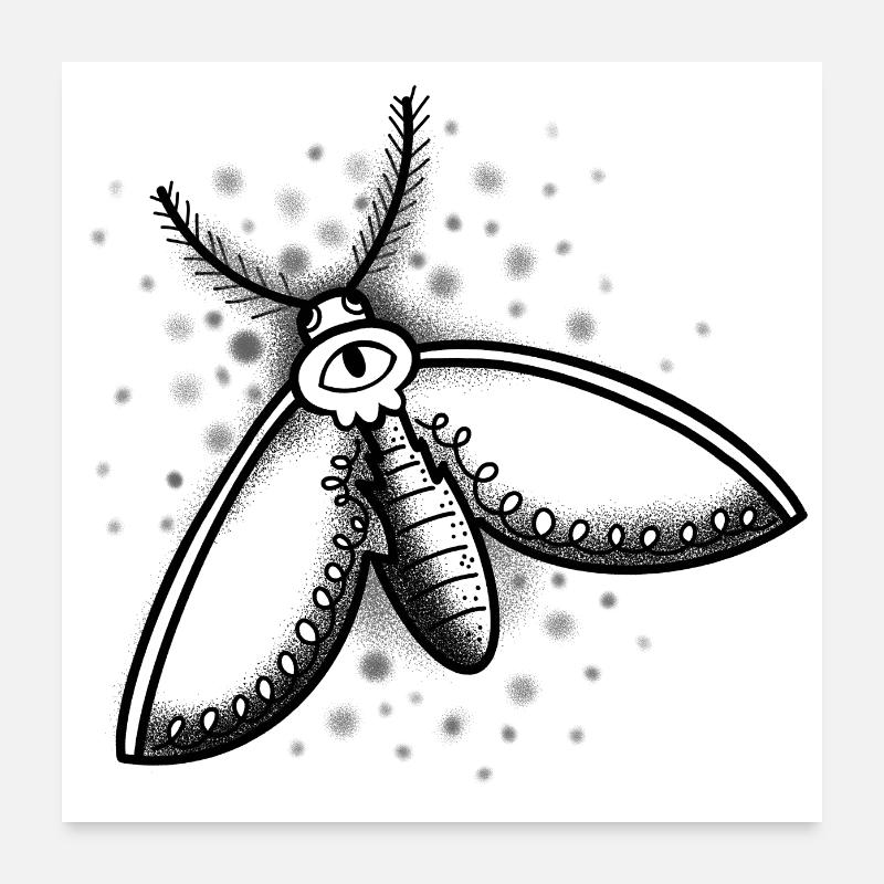 Papillon de nuit Witchcore avec tout l’œil qui voit Poster 60 x 60 cm