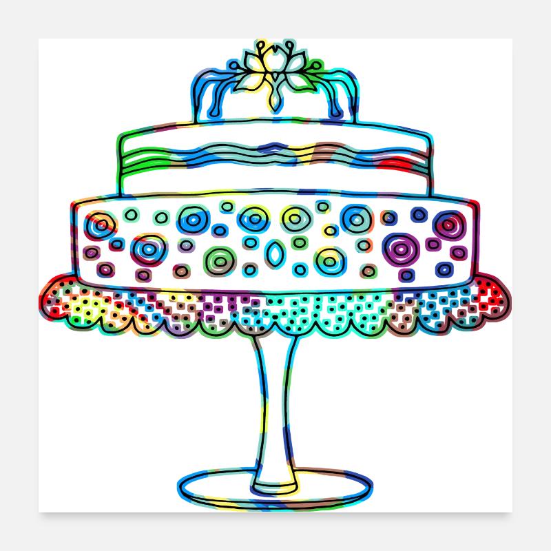 Gâteau Poster 60 x 60 cm