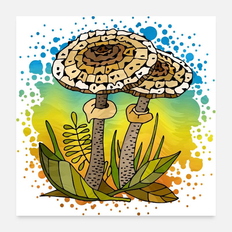 Mycètes Poster 60 x 60 cm