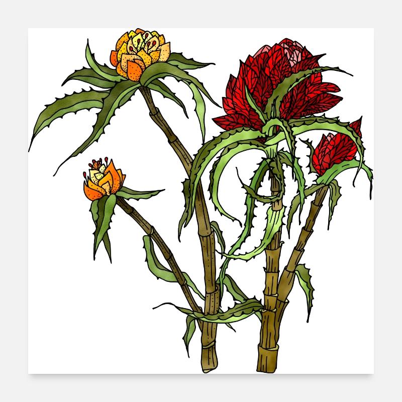 Blumen Poster 60x60 cm