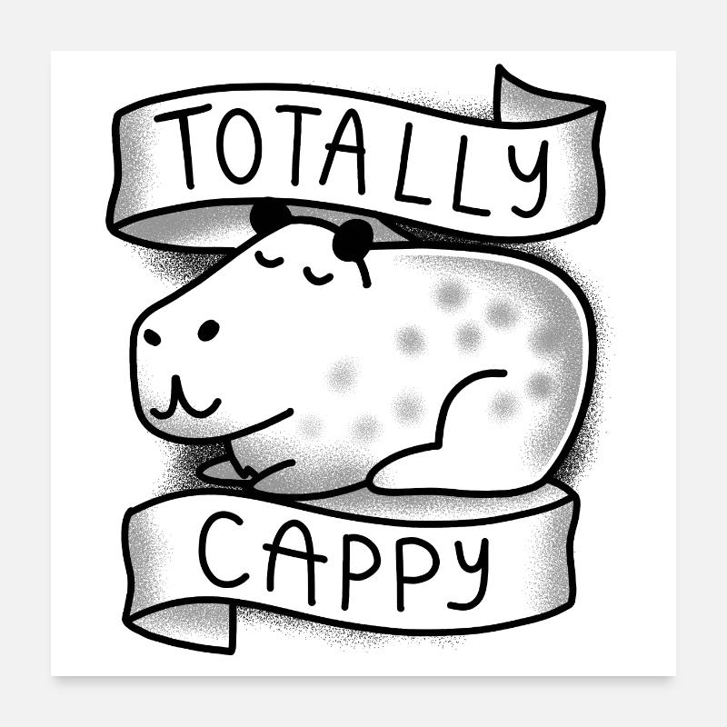 Totally Cappy Cute CAPYBARA Poster 24" x 24" (60x60 cm)