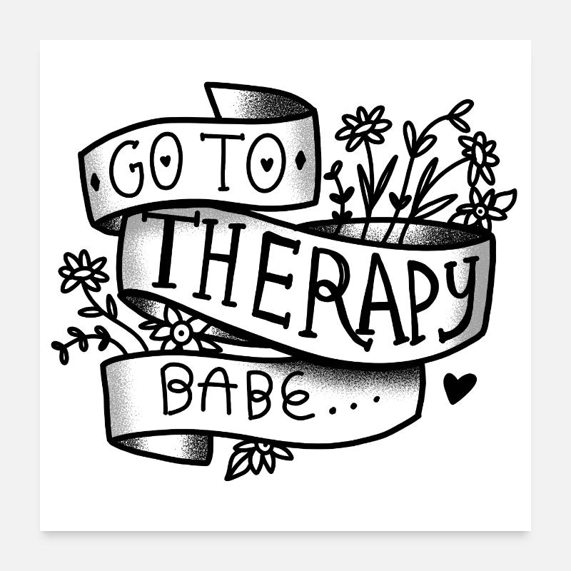 Boho tattoo Aller à la thérapie Babe Poster 60 x 60 cm