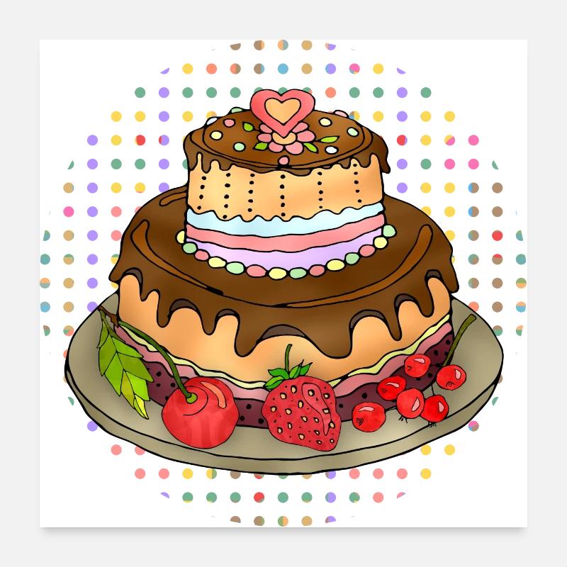 Gâteau Poster 60 x 60 cm