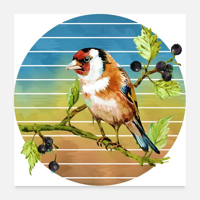 Bunter Vogel Poster 60x60 cm