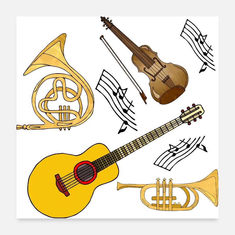 Musical Instruments Poster 24" x 24" (60x60 cm)