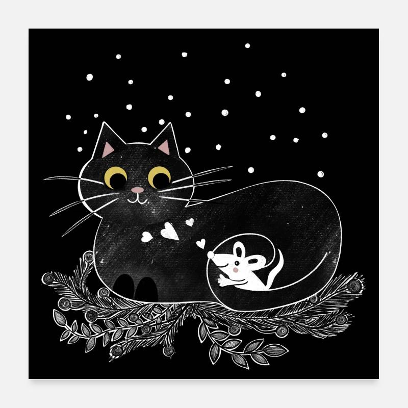 Best friends cat & mouse Poster 24" x 24" (60x60 cm)