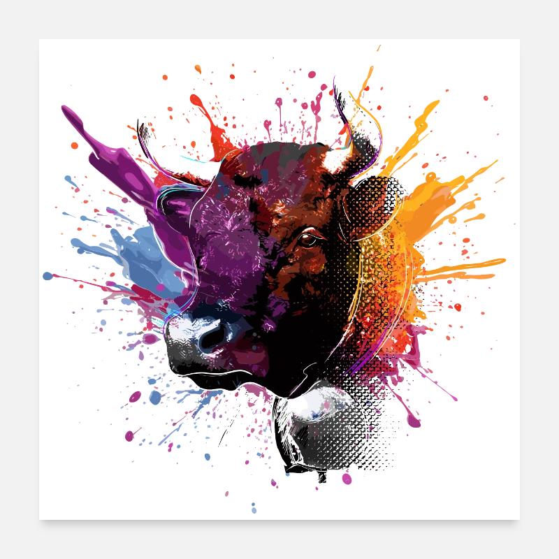 Vaches d'hérens, eringer Poster 60 x 60 cm