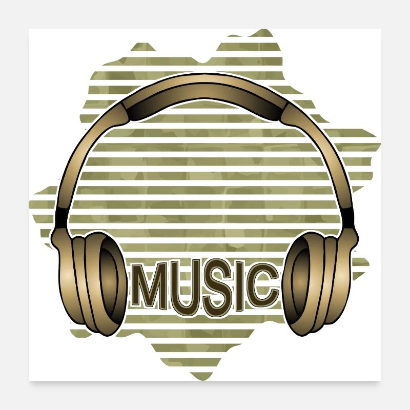 Kopfhörer Poster 60x60 cm